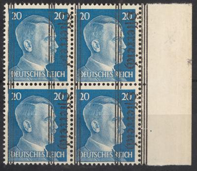 ** - Österreich 1945 UNIKAT der Grazer Aushilfsausgabe: 20 Pfg. kopfstehender Aufdruck mit Plattenfehler "halbes ch", - Stamps