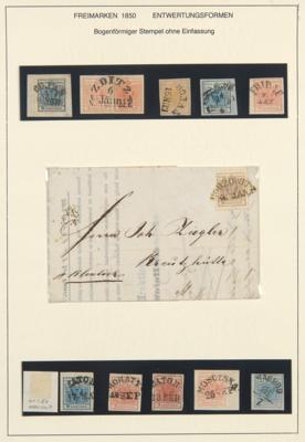 Briefstück/gestempelt/gestempelt - Österr. - Spezialsammlung Abstempelungen und Entwertungen auf Ausg. 1850, - Francobolli