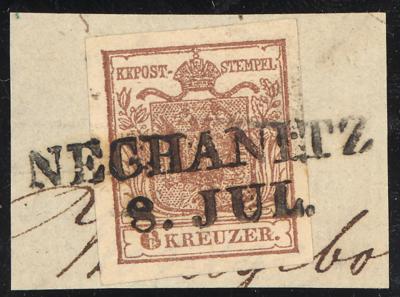 Briefstück - Österr. Nr. 4HI mit Langstpl. NECHANITZ Müller 100 P., - Známky