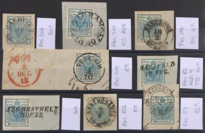 Briefstück - Österr.- Partie Abstempelungen auf Nr. 5HI, - Stamps