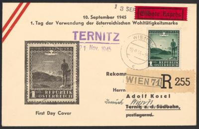 gestempelt - Österr. 1945 - Nr. 720 (Heimkehrermarke) auf Reko - Express - FDC ab Wien, - Briefmarken