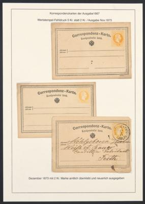 gestempelt - Österr. Monarchie - Kl. Partie 2 Kr. Ganzsachen - Korrespondenzkarten im Muster 1867, - Stamps