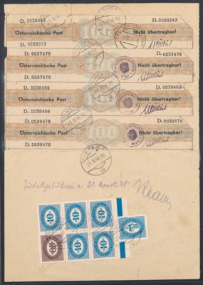 Österr. 1948 - Verrechnungskartons in versch. Farben und Nominalen, - Briefmarken