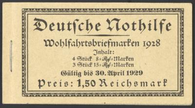 ** - D.Reich Markenheftchen (MH) Nr. 27.1 (Nothilfe 1928), - Briefmarken