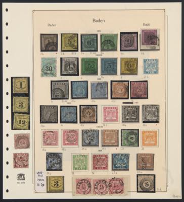 .gestempelt/(*)/* - altd. Staaten Baden - Sammlung  Nr. 1/25 mit einigen Farbunterschieden, - Briefmarken