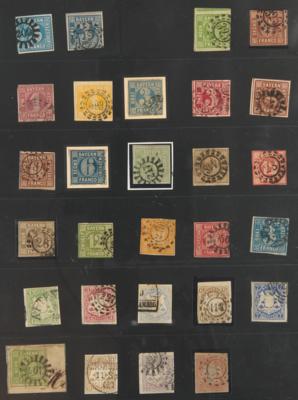 .gestempelt/*/** - altd. Staaten Bayern - meist gestempelte Sammlung  mit einigen interess. w. u. 2 Poststkn., - Briefmarken
