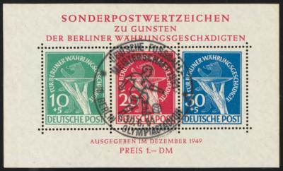 .gestempelt - Berlin Block Nr. 1 mit Sonderstempelentwertung zu den Deutschen Fußballmeisterchaften in Berlin 1951, - Briefmarken