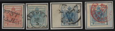 .gestempelt/Briefstück - Österr. Nr. 3 H Ia1 mit Blaustpl., - Briefmarken