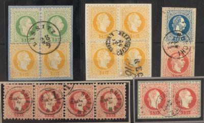 .gestempelt/Briefstück - Österr. - Partie Abstempelungen und Entwertungen Ausg. 1867 u.a. mit Fingerhut, - Briefmarken
