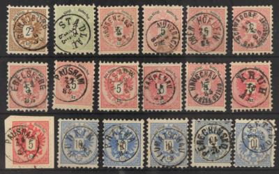 .gestempelt/*/Briefstück/* - Partie Österr. Ausg. 1883 mit Abstempelungen und Entwertungen, - Briefmarken