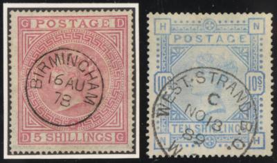 .gestempelt - Großbrit. Nr. 35 (5 Sh rosalila) Platte 2, - Briefmarken