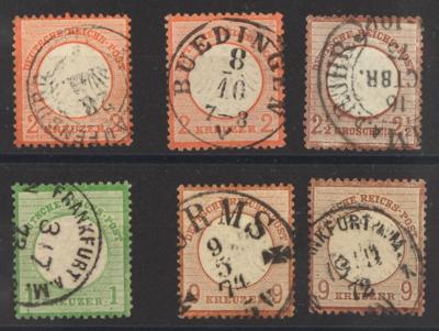 .gestempelt/Poststück - Schöne Sammlung D.Reich Ausg. 1872/75 - Kl. u. Gr. Brustschild (Nr. 1/11, - Briefmarken