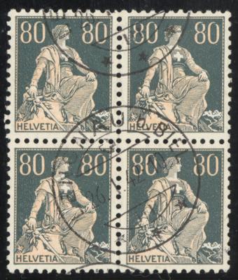 .gestempelt - Schweiz Nr. 141y im Viererblock mit Entwertung "LENGAU b. BIEL 26. I. 42-10", - Stamps