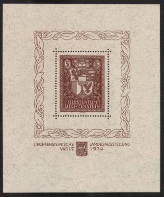 ** - Liechtenstein Block Nr. 1 (VADUZBLOCK) Originalgröße 105 x 125, - Známky