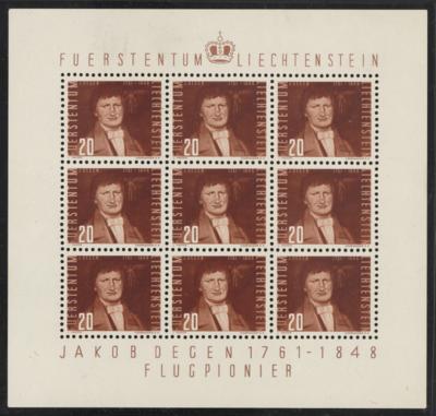 ** - Liechtenstein Nr. 259b (rötlichbraun) im Kleinbogen zu 9 Marken, - Stamps