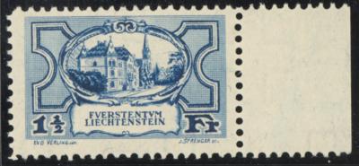** - Liechtenstein Nr. 71 re. Randstück mit Kurzbefund Marxer, - Stamps