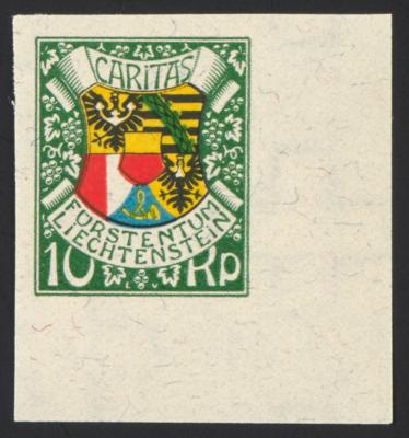 ** - Liechtenstein Nr. 75 U (Eckrandstück), - Briefmarken