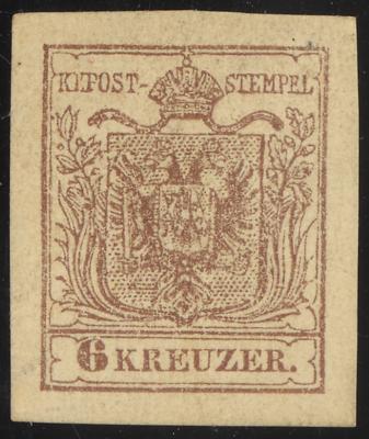 * - Österr. Ausg. 1850 Nr. 4M Type III braun, - Stamps