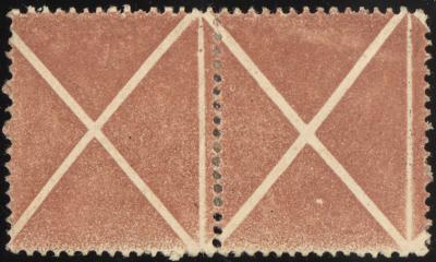 * - Österr. Ausg. 1858 - Großes braunes Andreaskreuz im waagrechten Paar, - Briefmarken