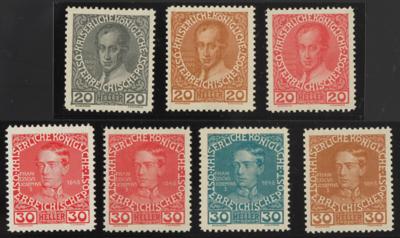*/** - Österr. Nr. 146 P (3) und Nr. 148 P (4) (20 H und 30 H 1908), - Briefmarken
