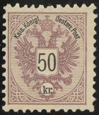 ** - Österr. Nr. 49b braunlila- laut - Briefmarken