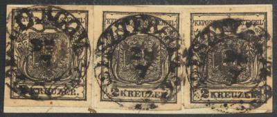 Briefstück - Österr. Ausg. 1850 - Doppelkreis - Zierstempel "ESZTERGON 28/7", - Známky
