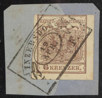 Briefstück - Österr. Nr. 4M Type III rosabraun auf Briefstück, - Stamps