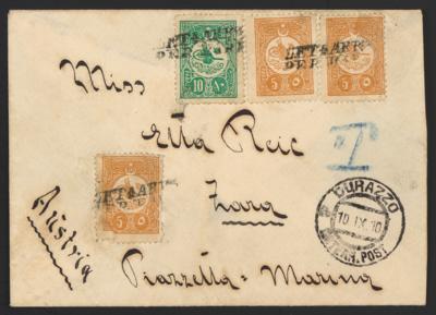Poststück - Albanien 1910 - Kuvert - Briefmarken