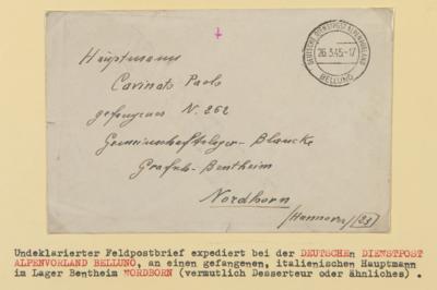 Poststück - D. (Dienst/Fp) Post Alpenvorland 1945 - 10 seltene Belege Bezug BELLUNO, - Briefmarken