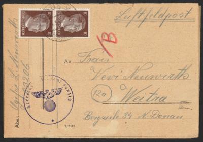 Poststück - D. Feldpost WK II - Festung - Briefmarken