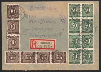 Poststück - Deutschland unter alliierter Bes. 1947/49 etc. -23 Briefe bzw. Postkarten mit Mehrfach- und Mischfrank., - Stamps