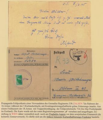 Poststück - Kurland Halbierung auf Spitals-Feldpostkarte, - Stamps