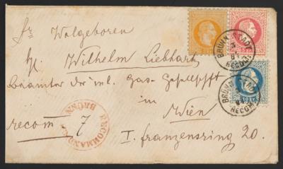 Poststück - Österr. Ausg. 1867 - Partie rekommandierte Post u.a. aus Krakau - Baden - Kaaden, - Stamps