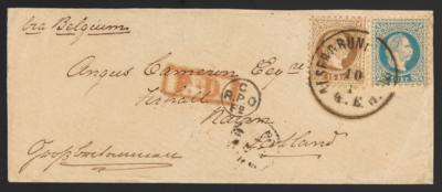 Poststück - Österr. Ausg. 1867 - Postverkehr mit Großbritannien- LOndon (2) bzw. Nairn (Schottland), - Briefmarken