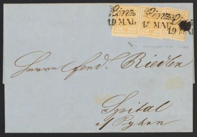 Poststück - Österr. Nr. 3H Type Ib ockergelb (3), - Briefmarken