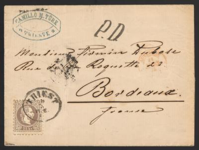 Poststück - Österr. - Partie Poststücke Ausg. 1867 u.a. mit Auslandspost, - Stamps
