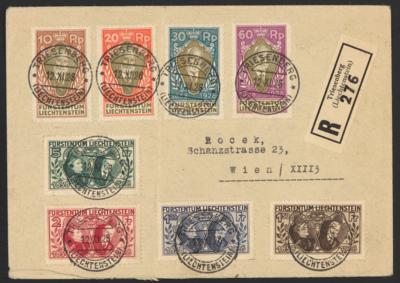 Poststück - Partie Poststücke Liechtnstein ab 1912 u.a. mit Reko - u. Auslandspost, - Briefmarken