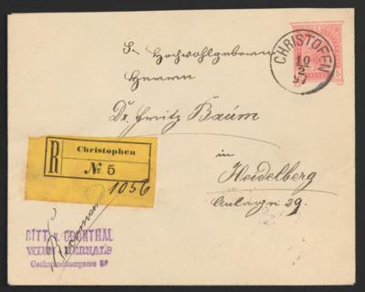 Poststück - Schöne Heimat - Sammlung "Sankt CHRISTOPHEN" 1897/1992 - mit div. Reko-Belegen und Reko-Zetteln etc., - Briefmarken