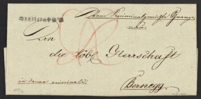 Poststück - Vorphila NÖ - "V. Schwarzenau" - Einzeiler (Kühn Nr. 115a) auf Faltbrief nach Bernegg aus 1820, - Stamps
