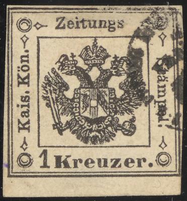 .gestempelt - Lombardei - Zeitungsstempelm. Nr. 1a Type I tiefschwarz, - Francobolli