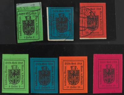 .gestempelt/* - Südtirol 1918 Lokal-/ Hilfpost Meran Nr. 4/6 erster stumpfer Druck (enger Abstand)gestempelt gepr., - Stamps