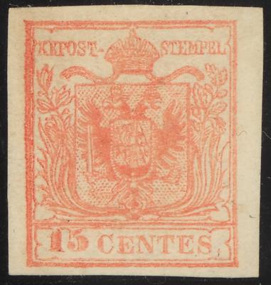 * - Lombardei Nr. 3M Type III (blass) rosa, - Briefmarken