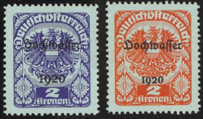 (*) - Österr. 1921 - 2 Kronen aus der Hochwasserserie (ANK Nr. 352 P), - Francobolli