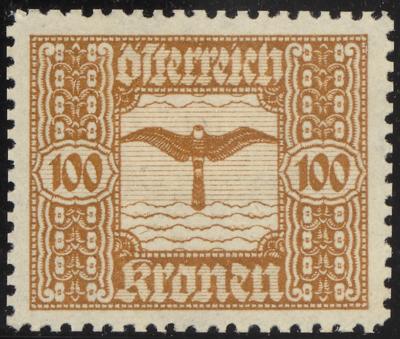 * - Österr. 1922 - 100 Kronen Kreßflug Farbprobe in Ockerbraun, - Stamps