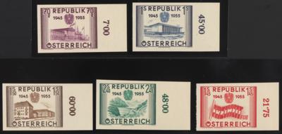 ** - Österr. Nr. 1021U/1025 U (Wiederherstellung der Unabhängigkeit), - Stamps