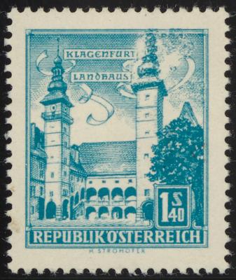 ** - Österr. Nr. 1099 VII (Plattenfehler "brennender Turm"), - Briefmarken