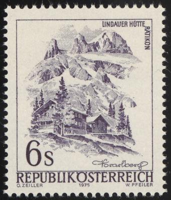 ** - Österr. Nr. 1592 (6S Schönes Österreich) OHNE LILAROTEM RASTERTIEFDRUCK (RAHMEN), - Briefmarken