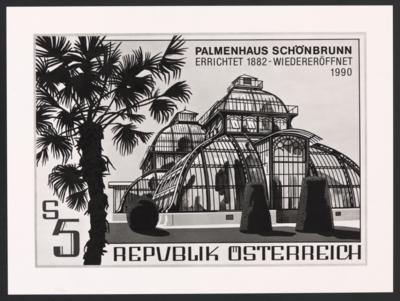 * - Österr. Nr. 2042 (5 S Palmenhaus) Fotoprobe (168 x 125) in schwarz - weiß, - Briefmarken