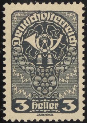 ** - Österr. Nr. 255 c (3 H schwarzgrau), - Briefmarken