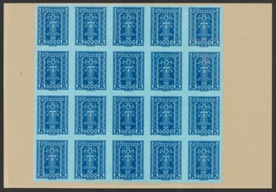 ** - Österr. Nr. 391U/97U (Nachtragswerte der Ausg. 1923/24 UNGEZÄHNT) je in Einheit zu 20 Stück, - Briefmarken